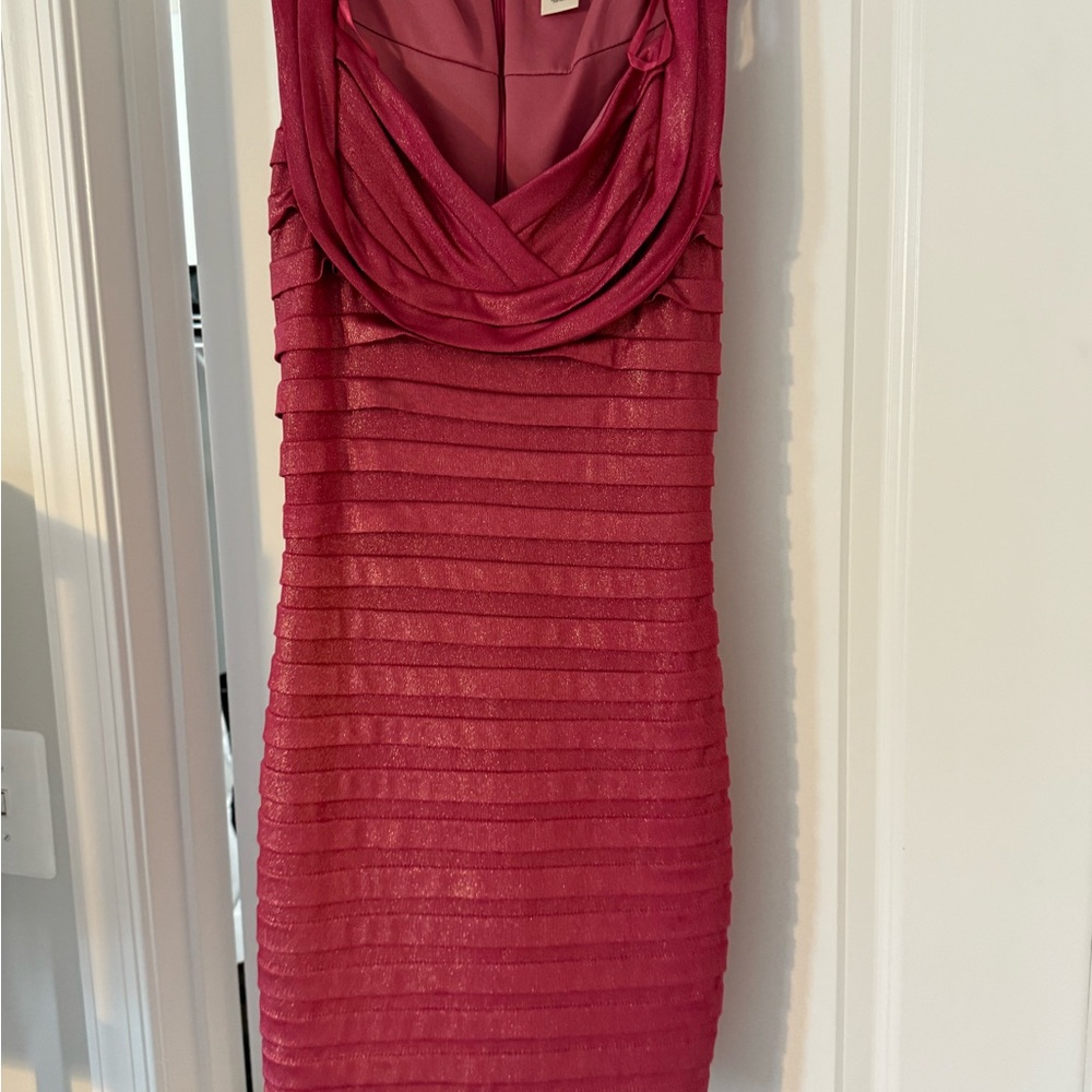 Arden B Red Sleeveless Cowl Neck Bodycon Mini Dress